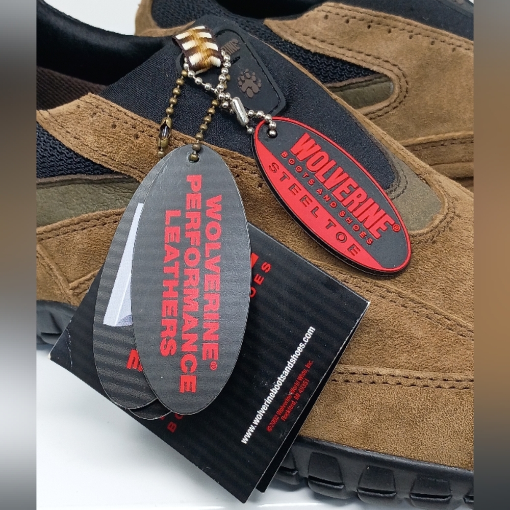 Wolverine Men's Brown Suede Steel Toe Shoes - Picture 2 of 16